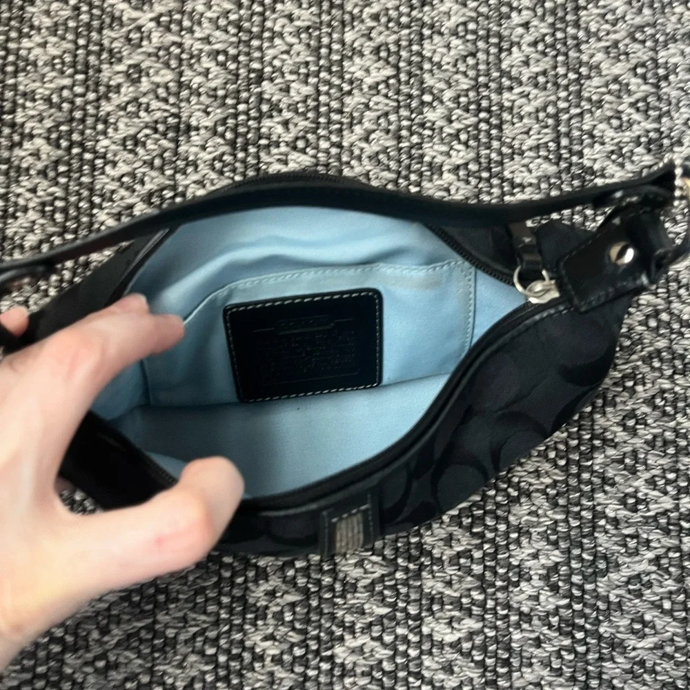 Coach Black Signature Canvas Mini Shoulder Bag - Picture 4 of 5